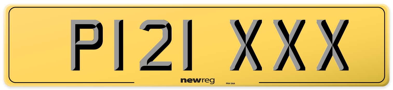 P121 XXX Rear Number Plate