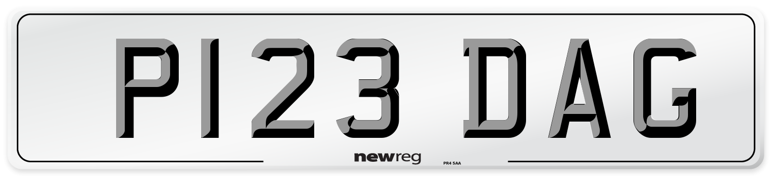 P123 DAG Front Number Plate