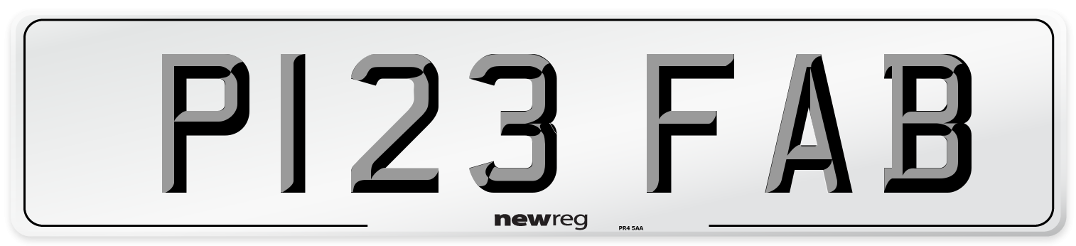 P123 FAB Front Number Plate