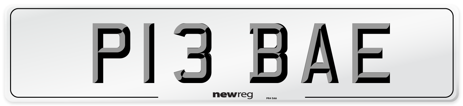 P13 BAE Front Number Plate