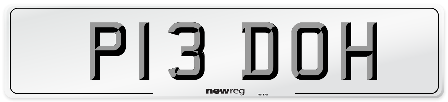 P13 DOH Front Number Plate