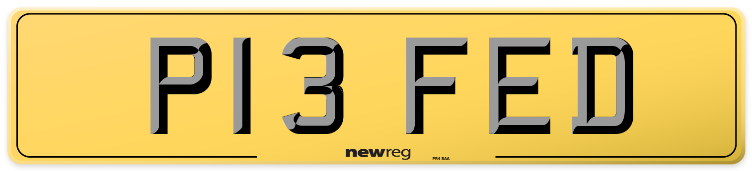 P13 FED Rear Number Plate