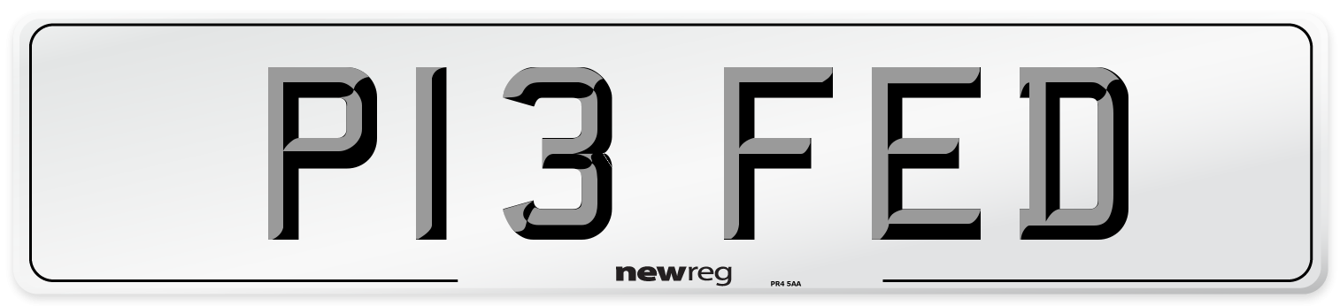 P13 FED Front Number Plate