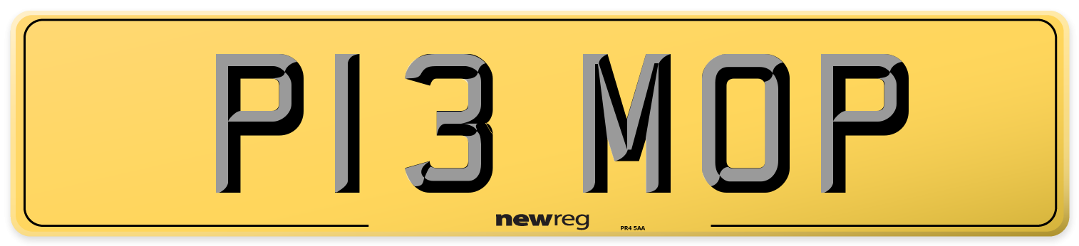 P13 MOP Rear Number Plate