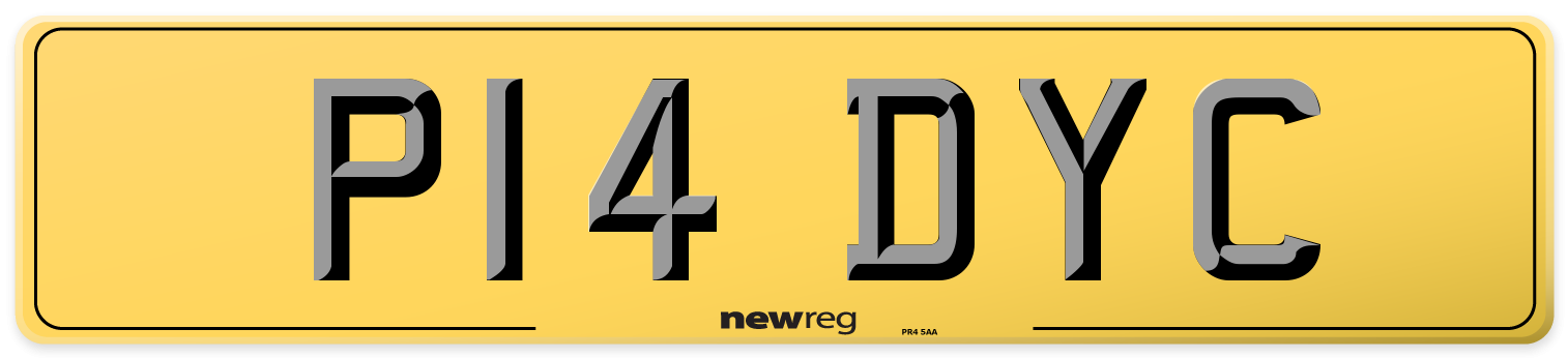 P14 DYC Rear Number Plate