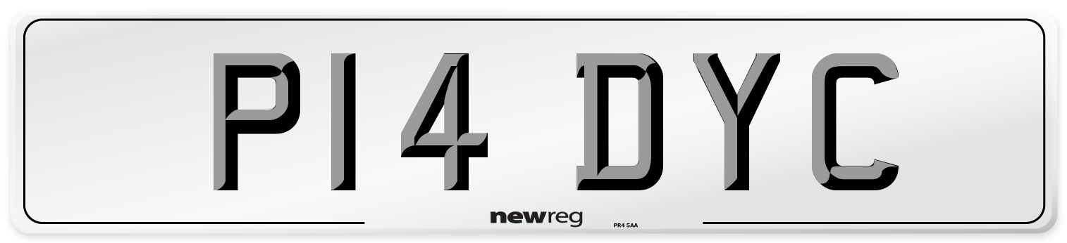 P14 DYC Front Number Plate