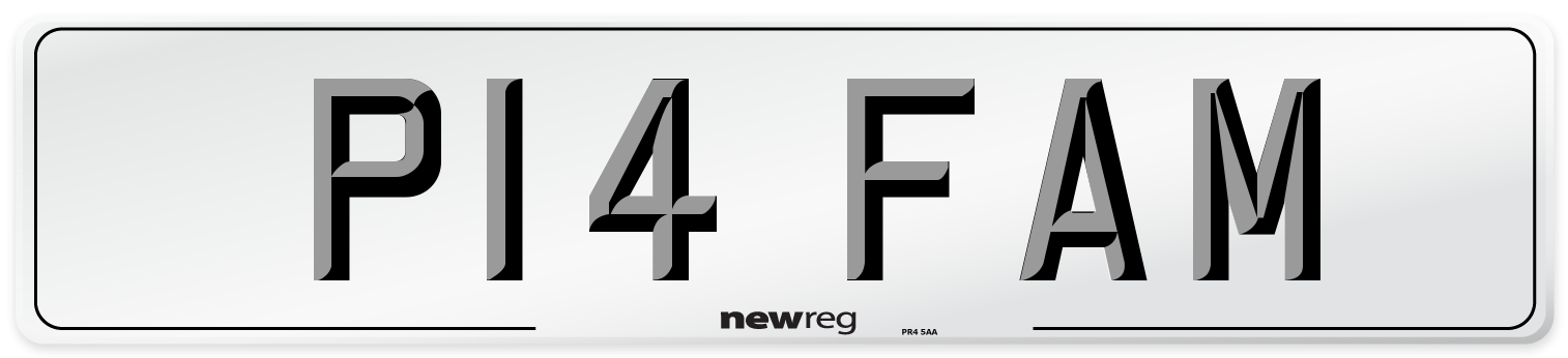 P14 FAM Front Number Plate