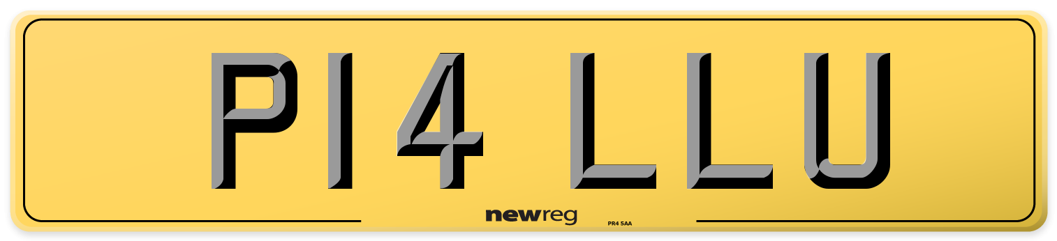 P14 LLU Rear Number Plate