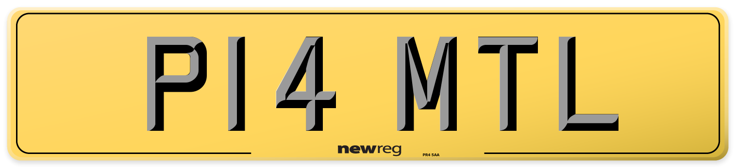 P14 MTL Rear Number Plate