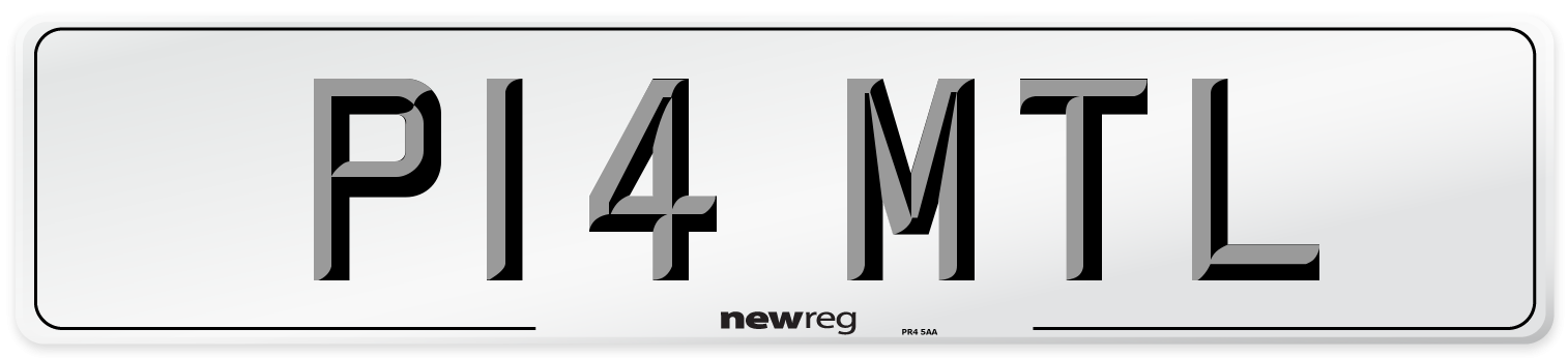 P14 MTL Front Number Plate