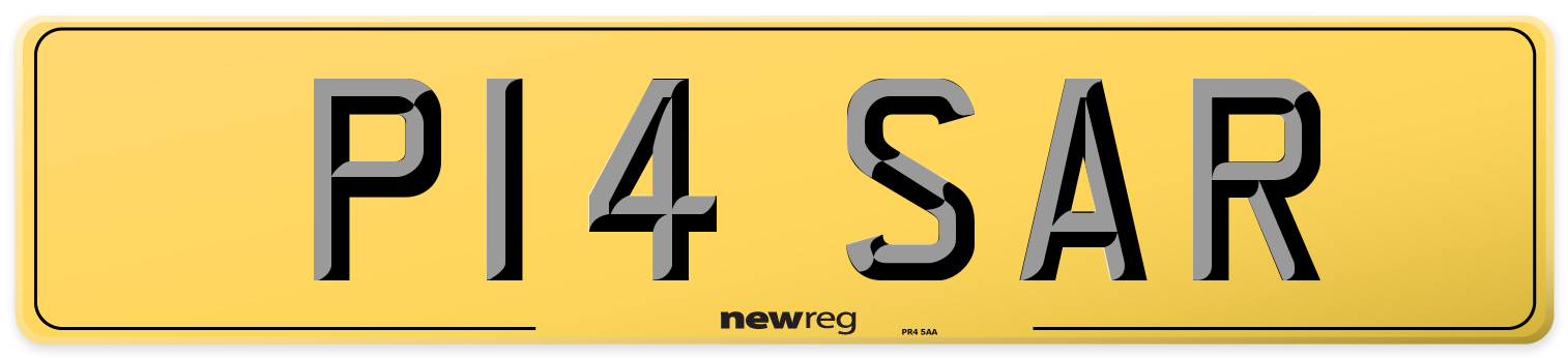 P14 SAR Rear Number Plate