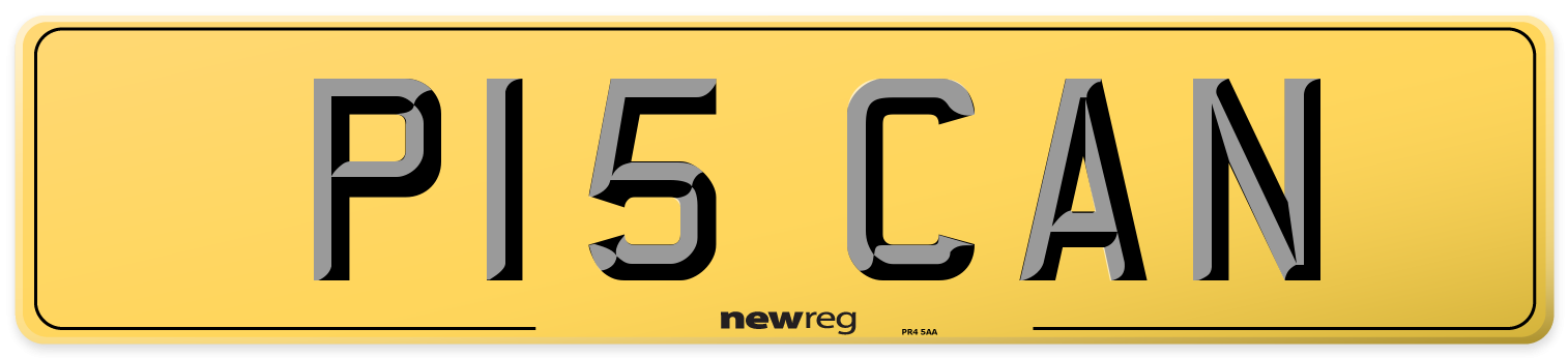 P15 CAN Rear Number Plate