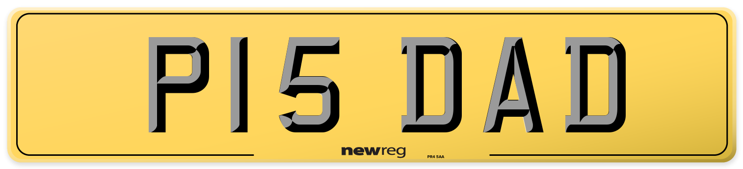 P15 DAD Rear Number Plate