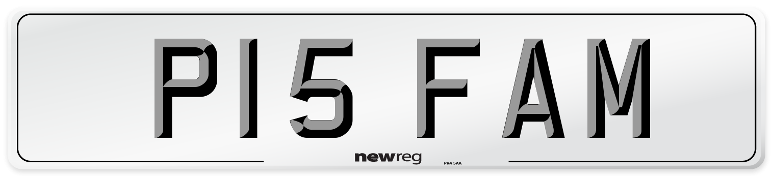 P15 FAM Front Number Plate