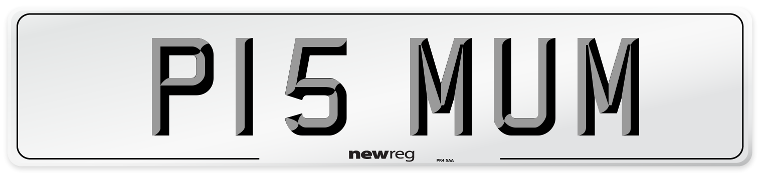 P15 MUM Front Number Plate