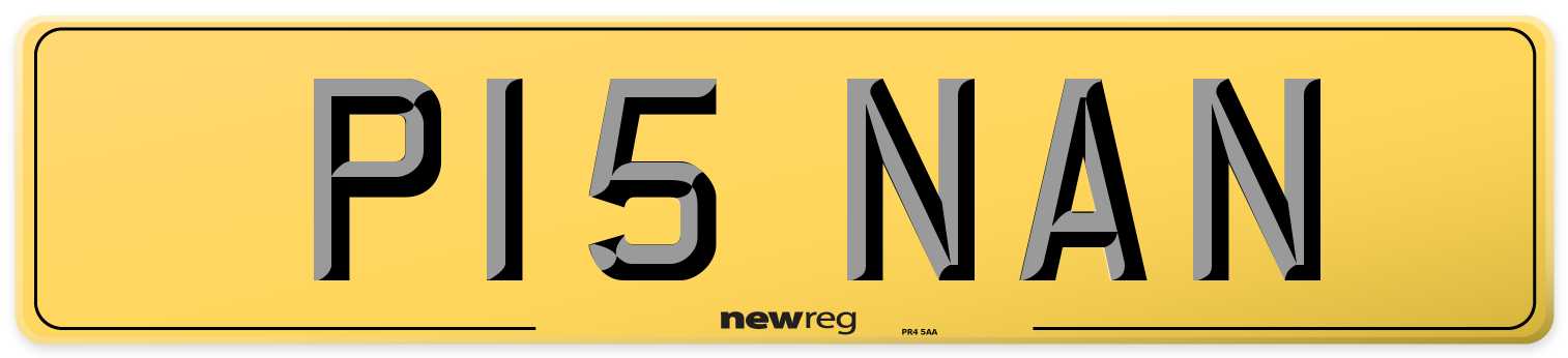 P15 NAN Rear Number Plate