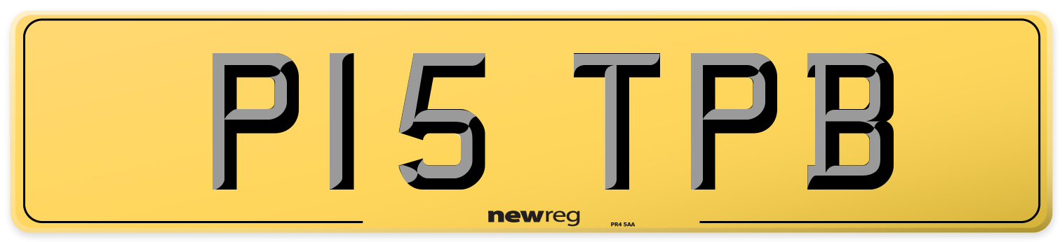 P15 TPB Rear Number Plate