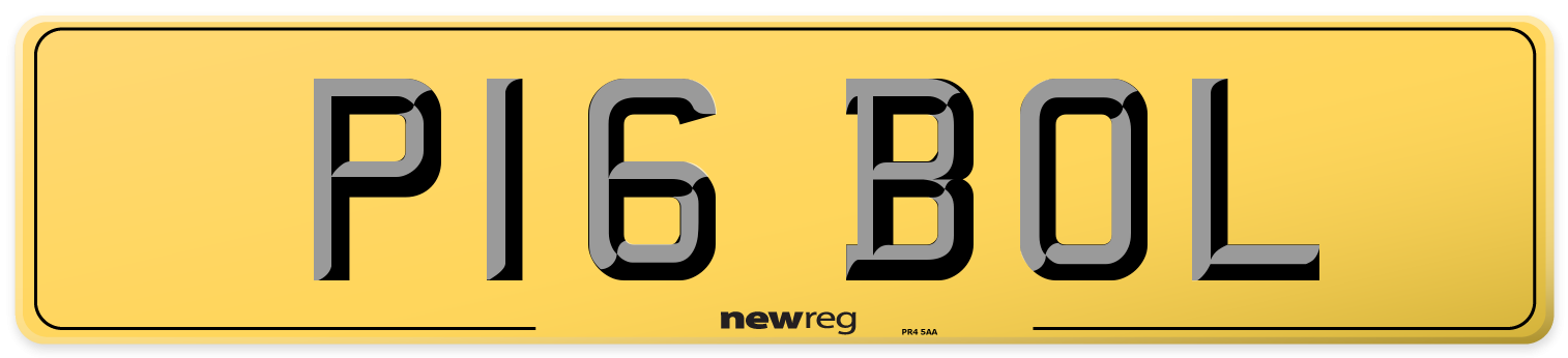 P16 BOL Rear Number Plate