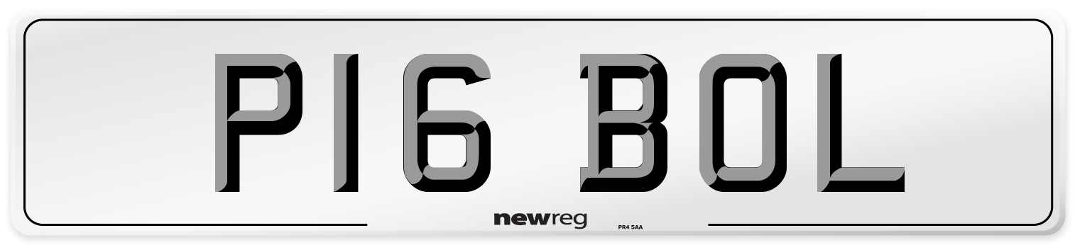 P16 BOL Front Number Plate