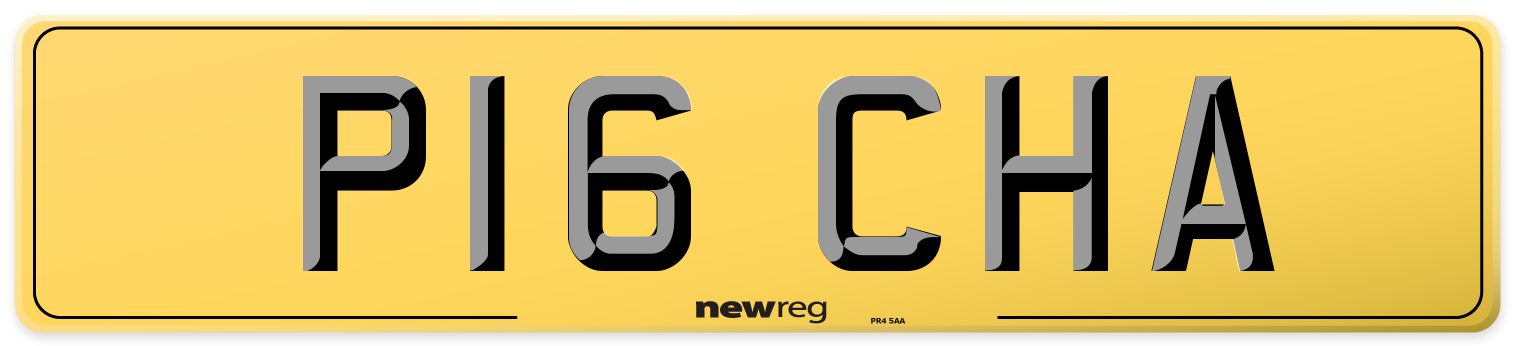 P16 CHA Rear Number Plate