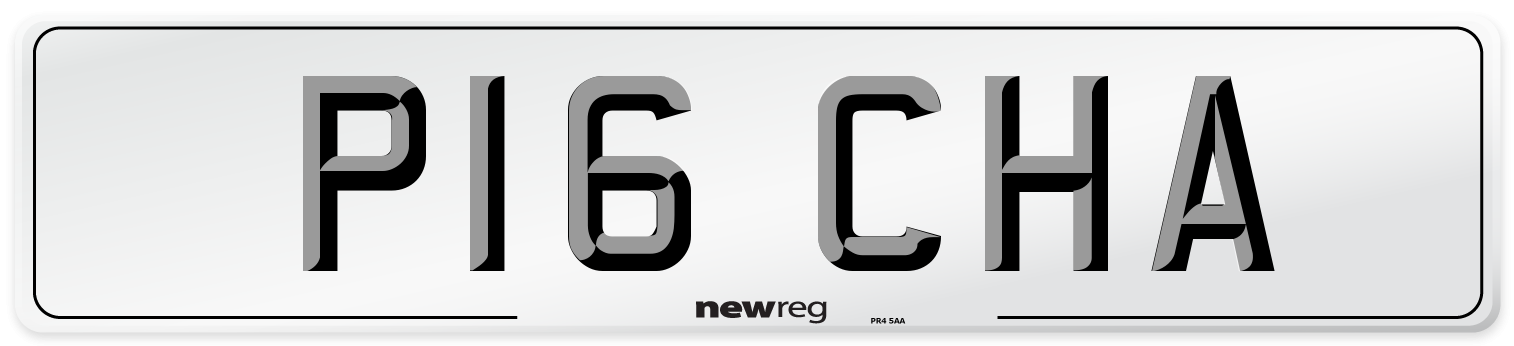 P16 CHA Front Number Plate