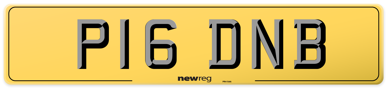 P16 DNB Rear Number Plate