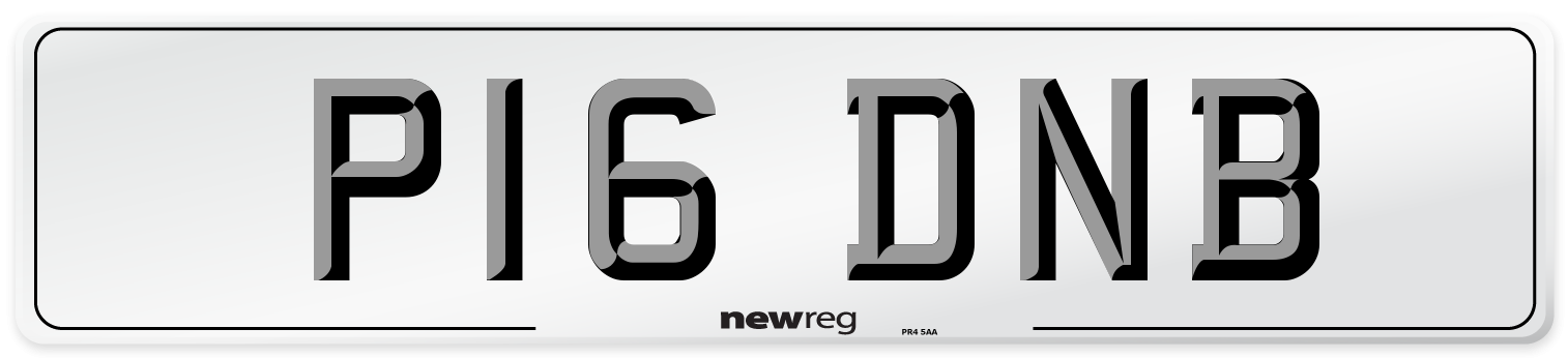 P16 DNB Front Number Plate