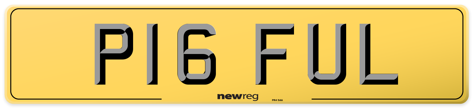 P16 FUL Rear Number Plate