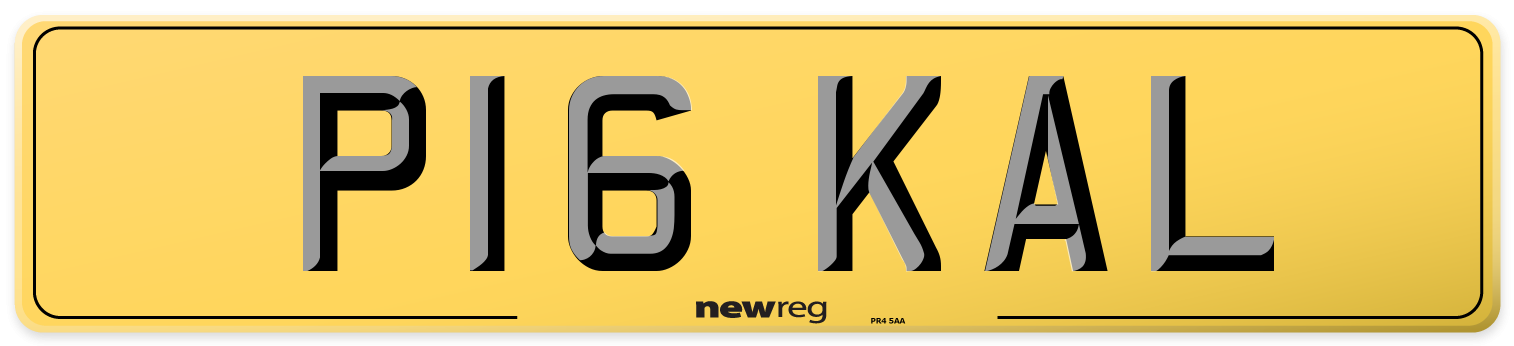 P16 KAL Rear Number Plate