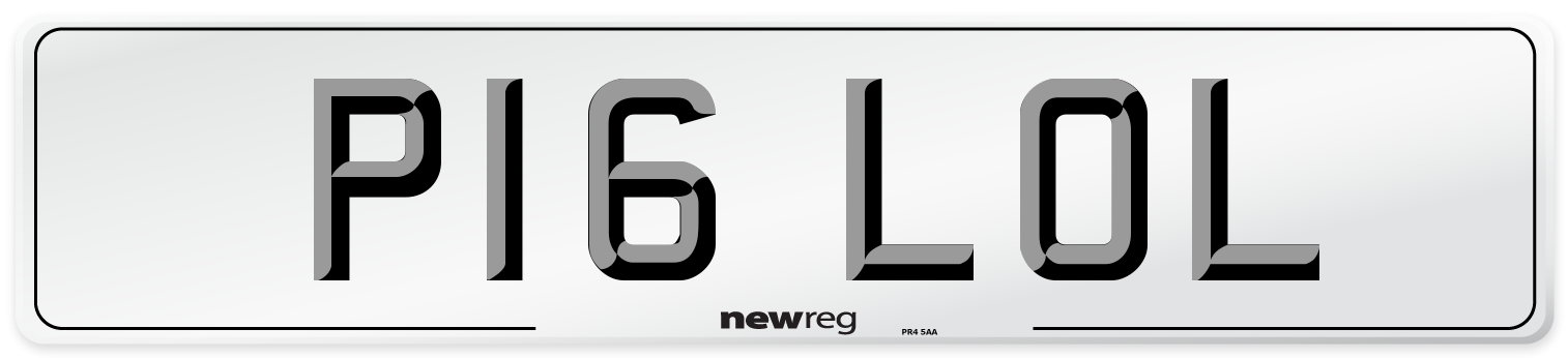 P16 LOL Front Number Plate
