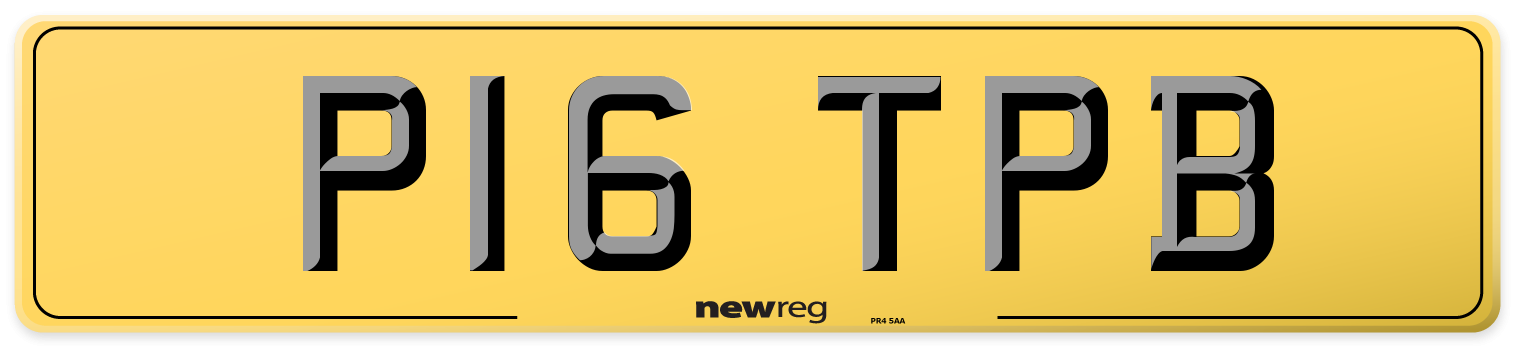P16 TPB Rear Number Plate