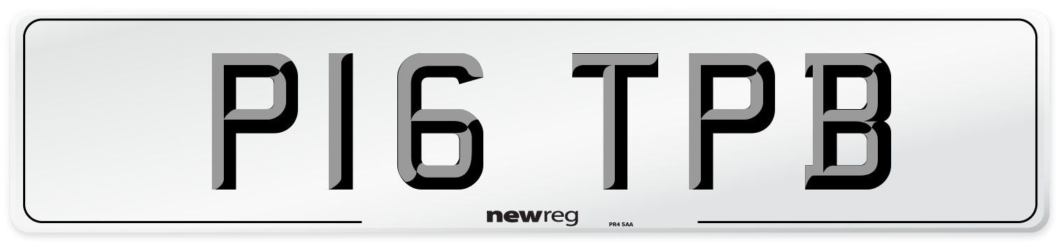 P16 TPB Front Number Plate