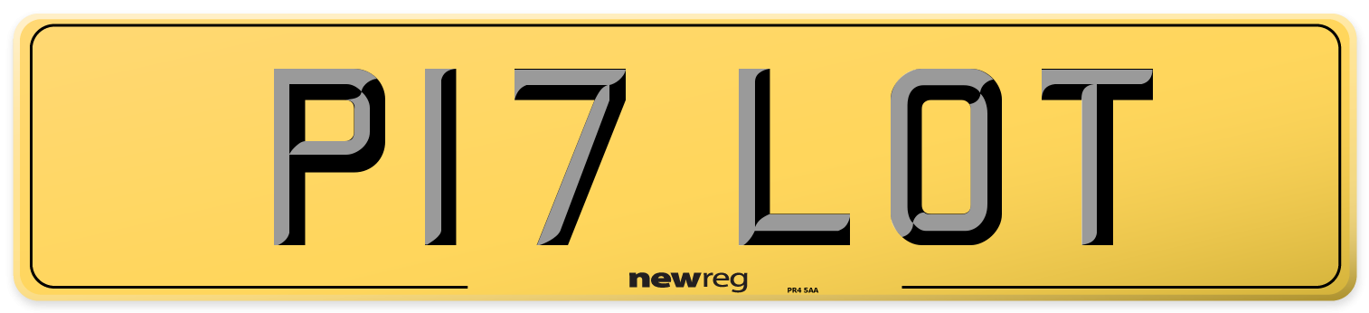 P17 LOT Rear Number Plate
