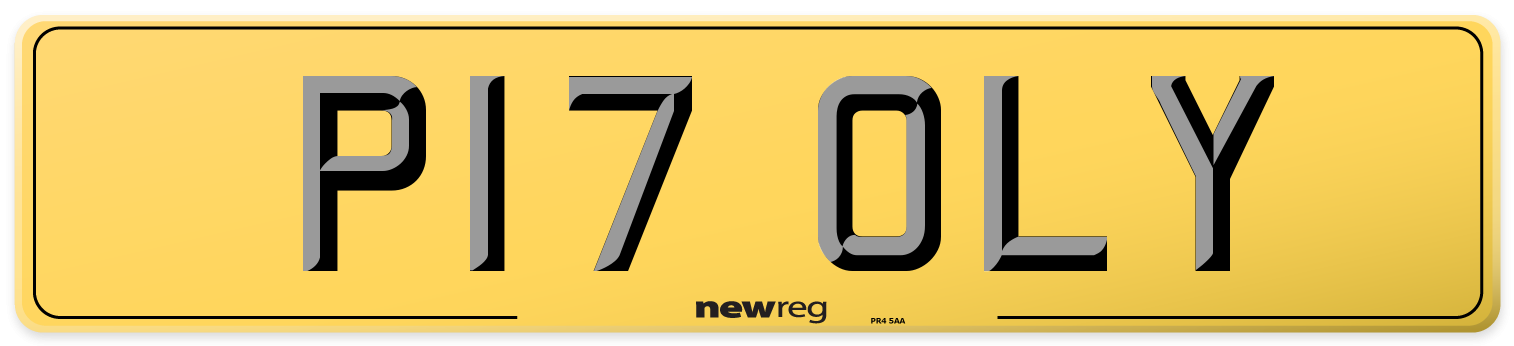 P17 OLY Rear Number Plate