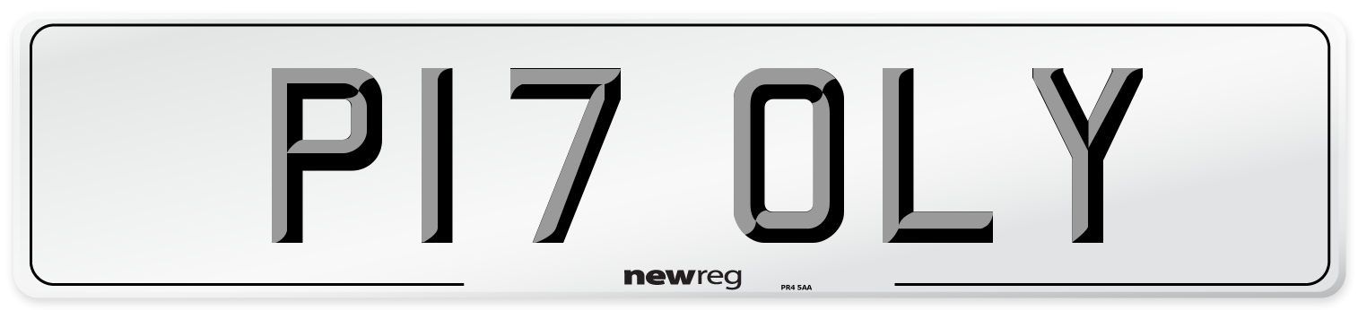 P17 OLY Front Number Plate
