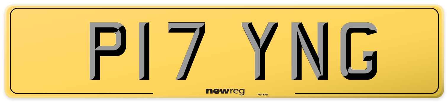 P17 YNG Rear Number Plate