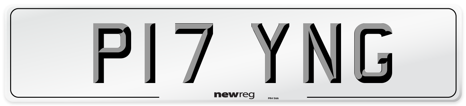 P17 YNG Front Number Plate