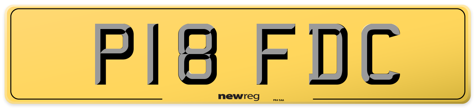 P18 FDC Rear Number Plate
