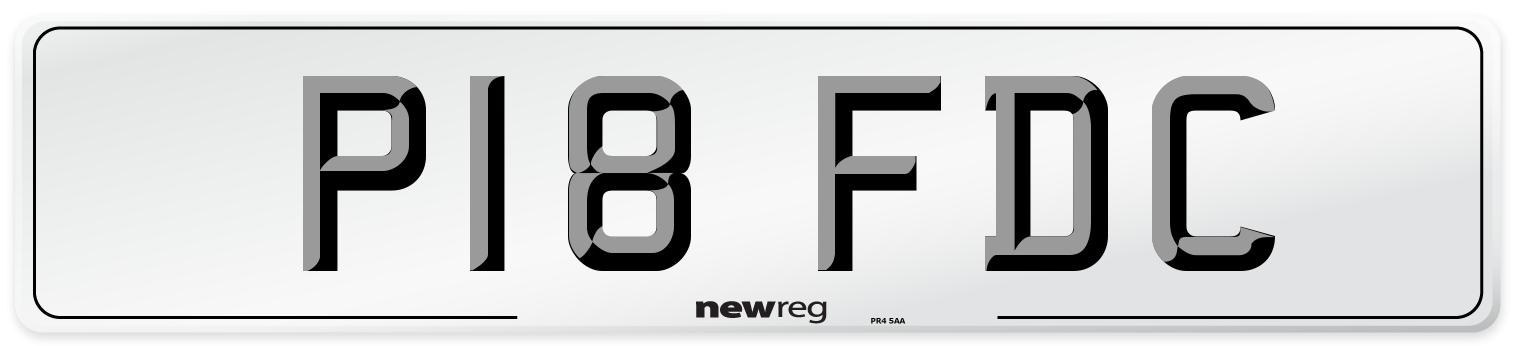 P18 FDC Front Number Plate