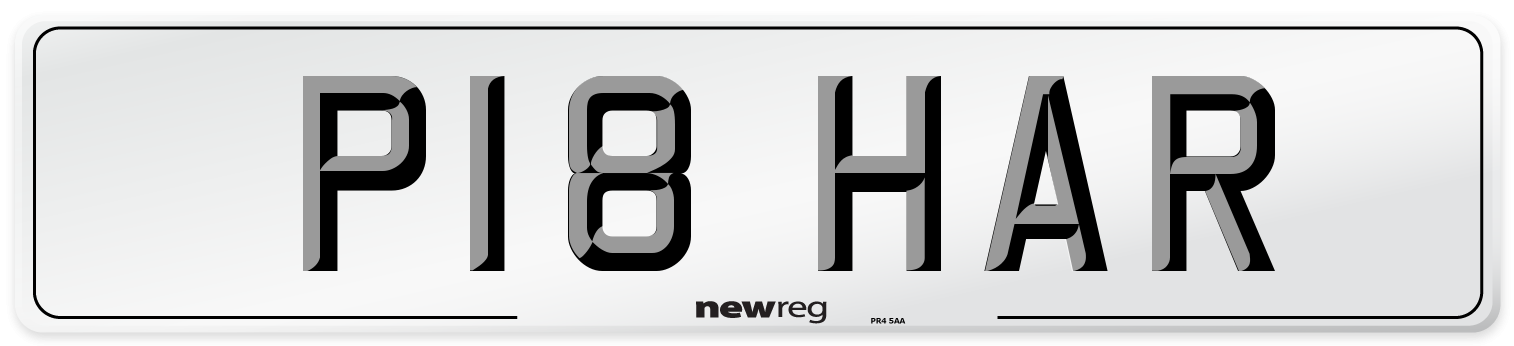 P18 HAR Front Number Plate