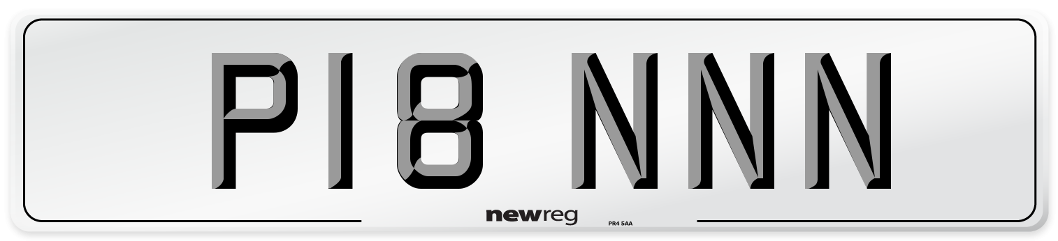 P18 NNN Front Number Plate