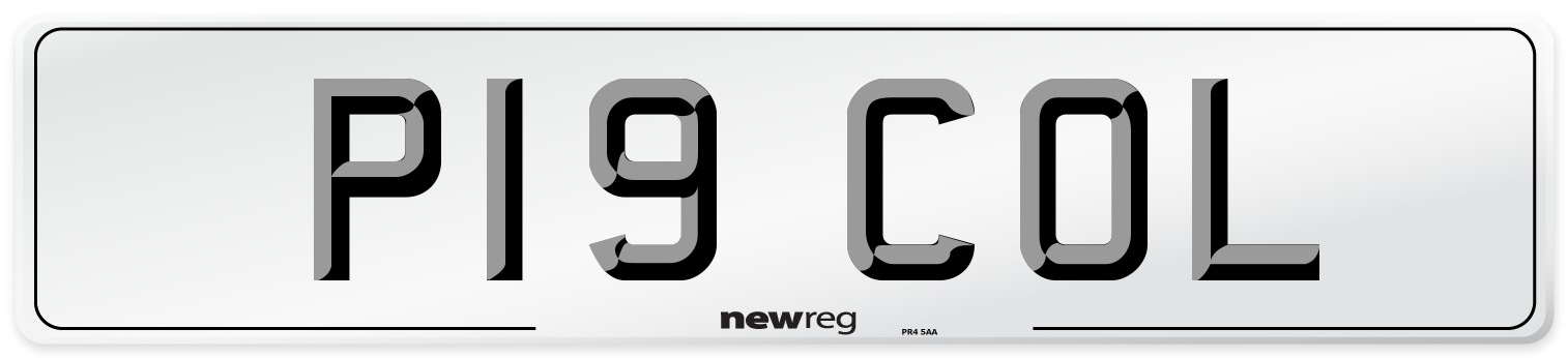 P19 COL Front Number Plate