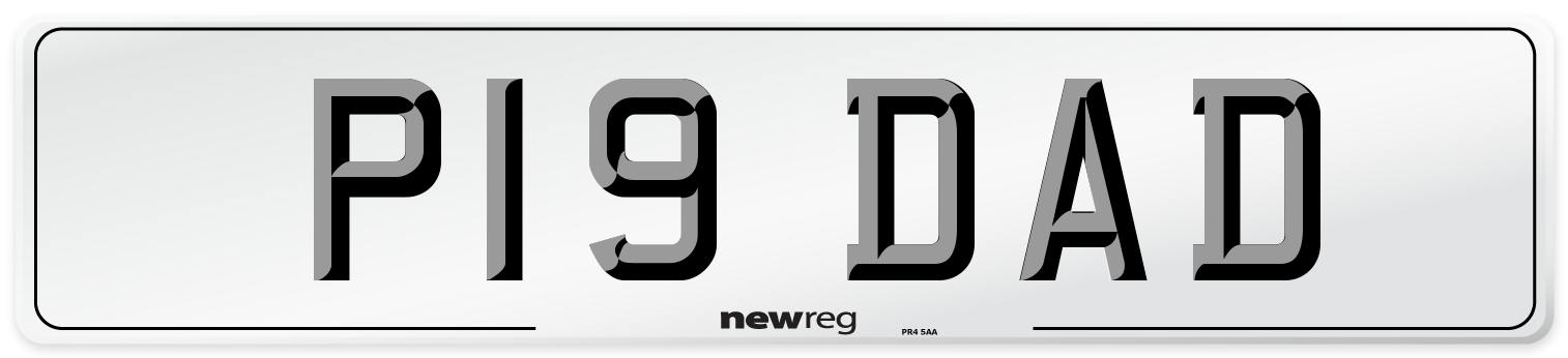 P19 DAD Front Number Plate
