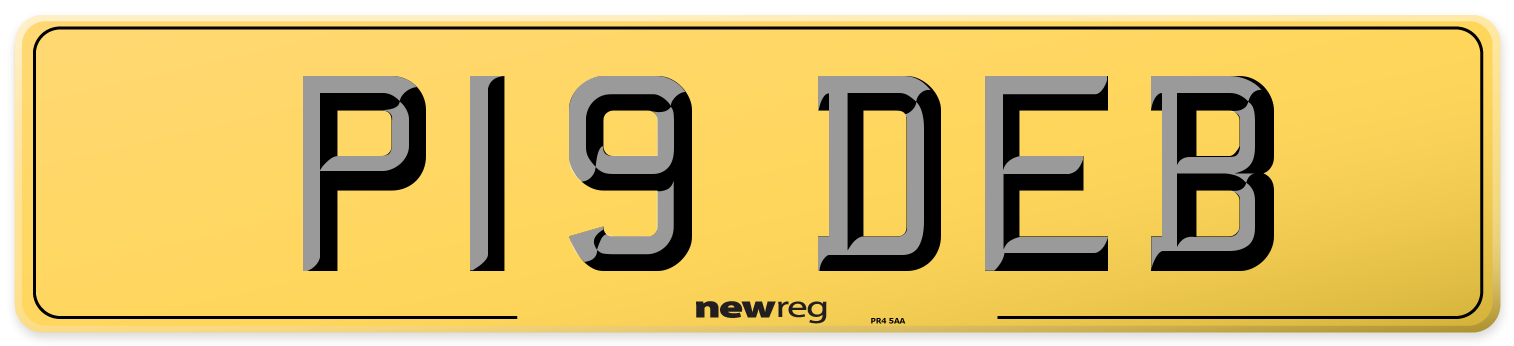 P19 DEB Rear Number Plate