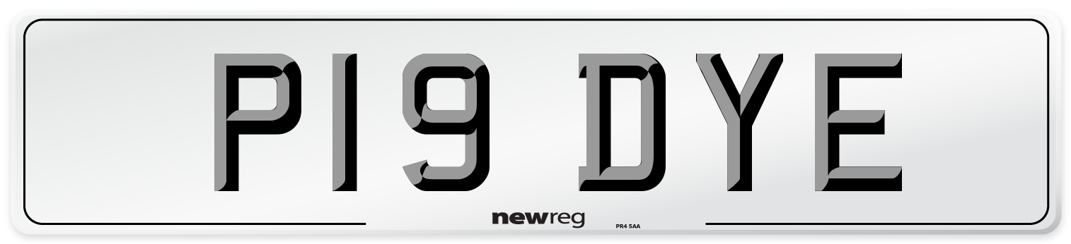 P19 DYE Front Number Plate