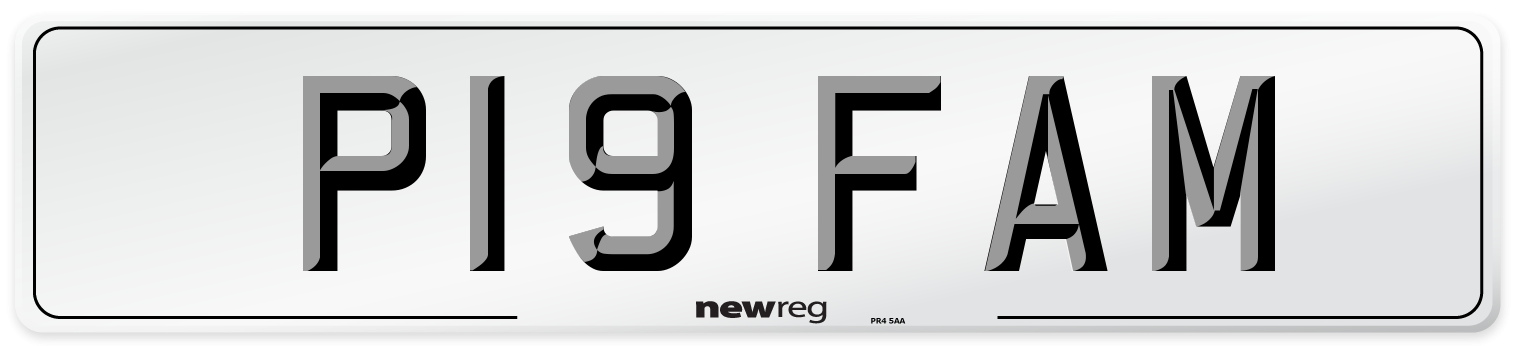 P19 FAM Front Number Plate