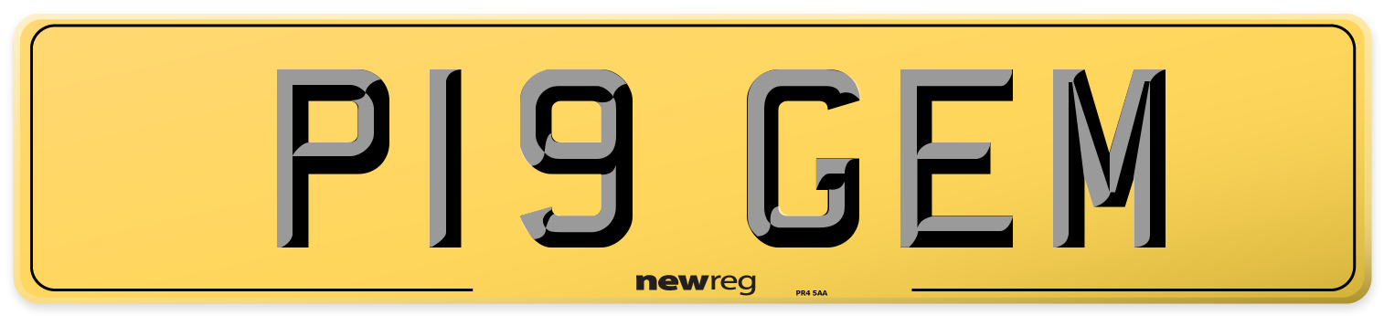 P19 GEM Rear Number Plate