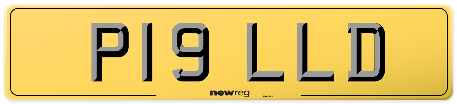 P19 LLD Rear Number Plate