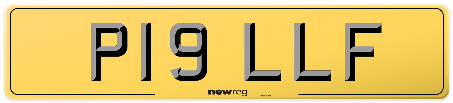 P19 LLF Rear Number Plate