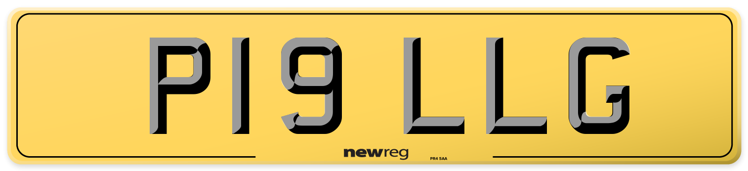 P19 LLG Rear Number Plate